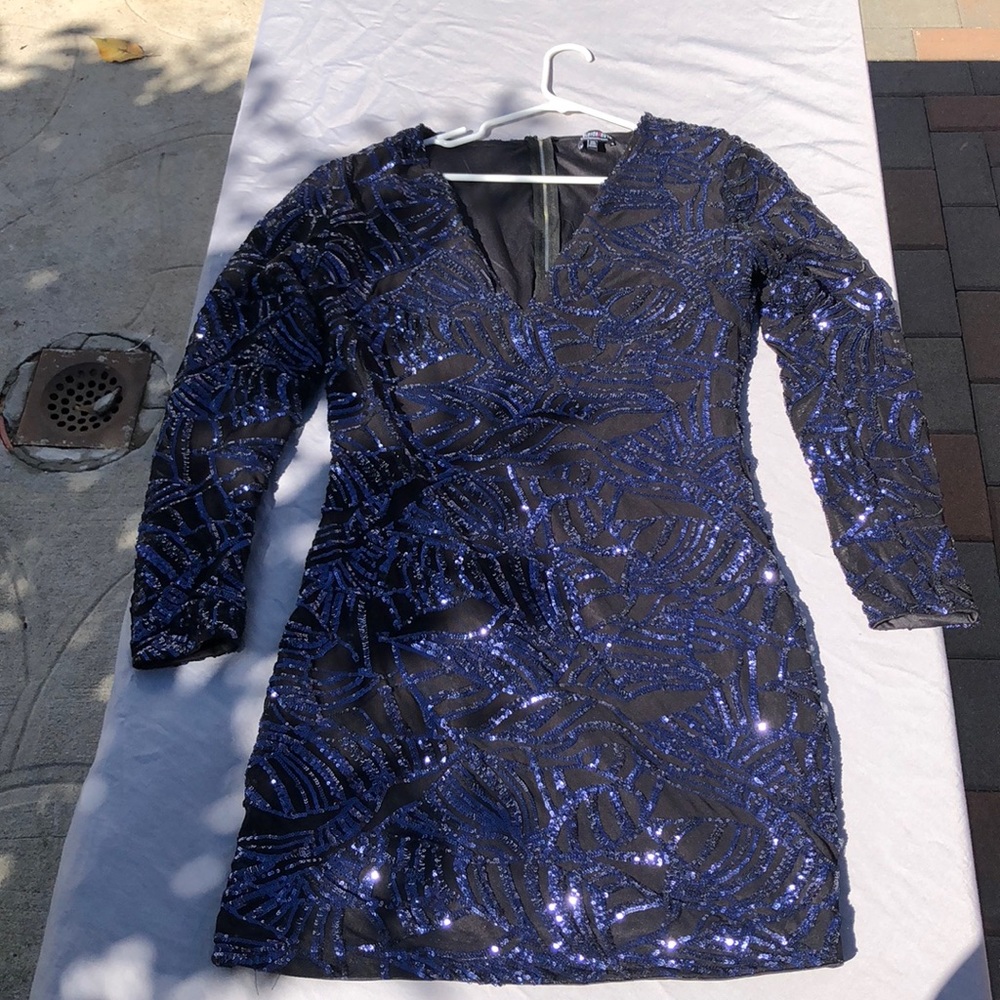 Sequence Plunge Neck Line Dress - Picture 4 of 5